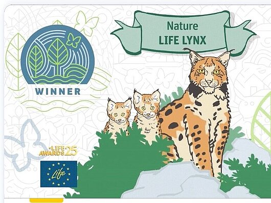 logotip ob prejemu evropske nagrade za LIFE LYNX