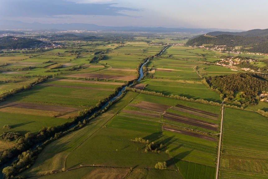 aero fotografija Ljubljanskega barja