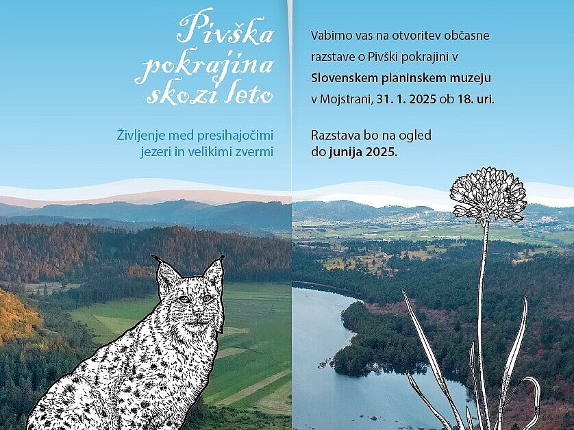 Vabilo na razstavo Pivška pokrajina skozi leto