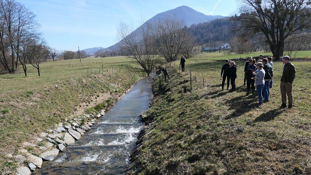 Nadzorni obisk projekta LIFE-IP NATURA.SI - ogled izvedenih ukrepov na pilotnem območju vode Štajerske (foto: arhiv projekta LIFE-IP NATURA.SI)