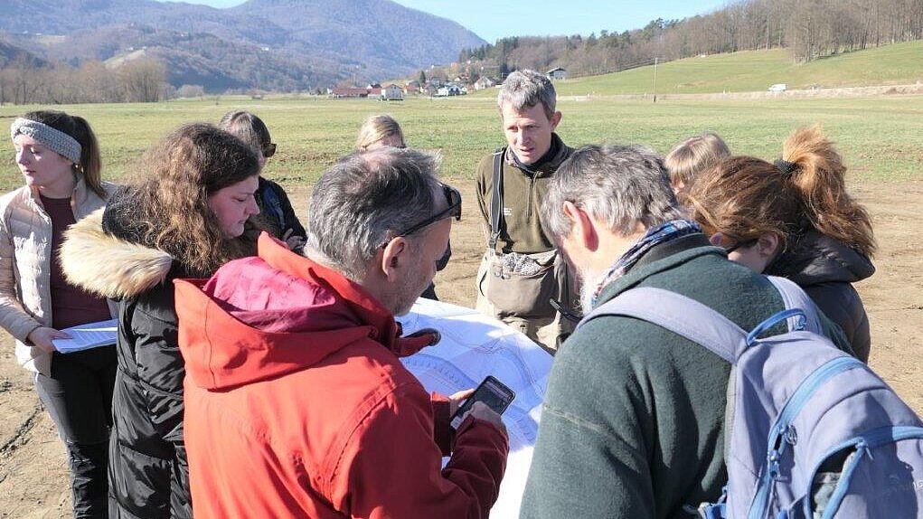 Nadzorni obisk projekta LIFE-IP NATURA.SI - ogled izvedenih ukrepov na pilotnem območju vode Štajerske (foto: arhiv projekta LIFE-IP NATURA.SI)