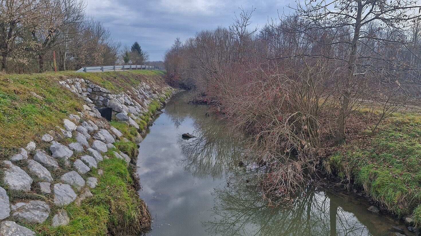 Stara struga na območju Vzhodne Ložnice, kjer je potekal izlov rib