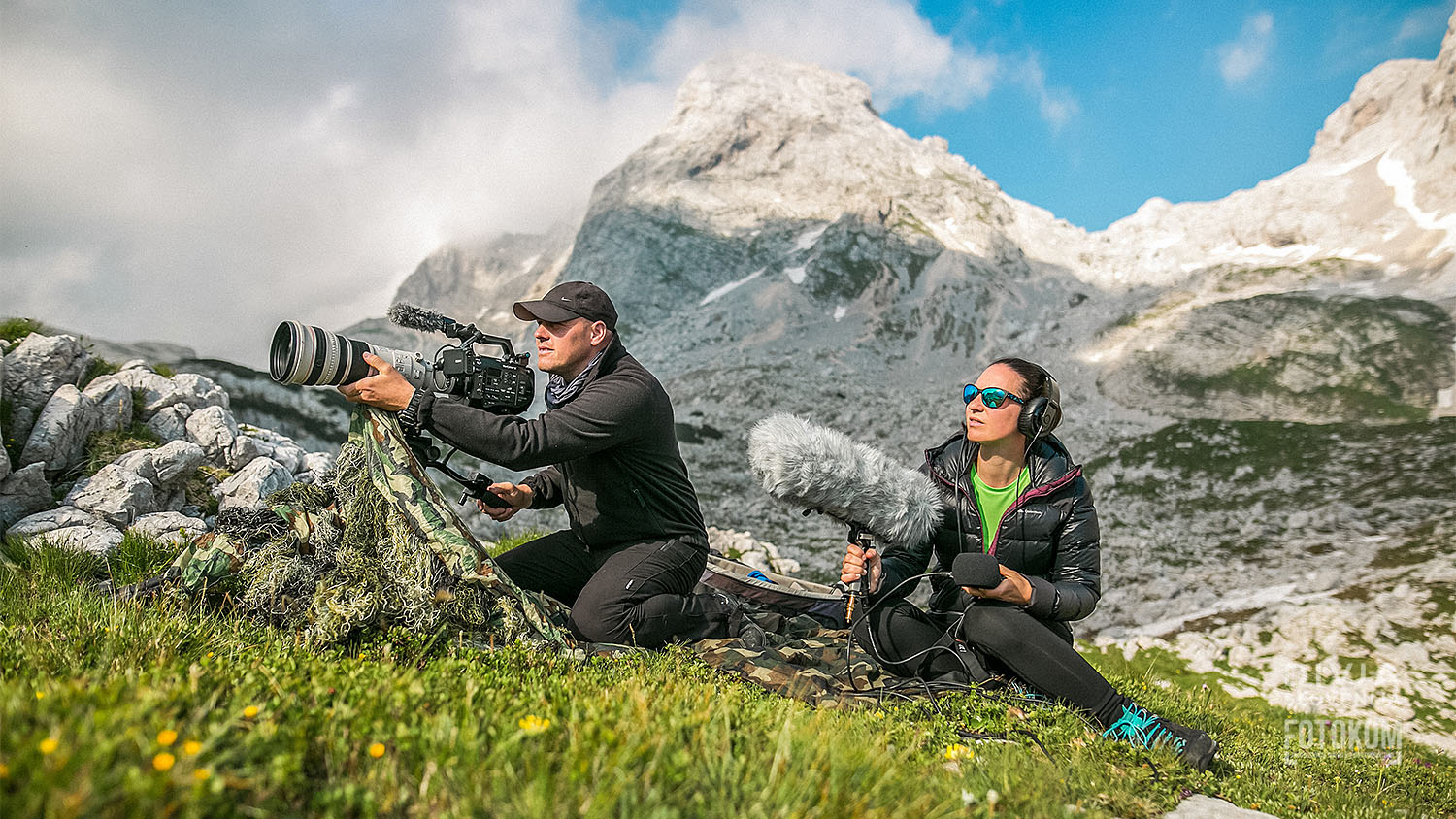 slika prikazuje snemanje dok. filma Divja Slovenija 