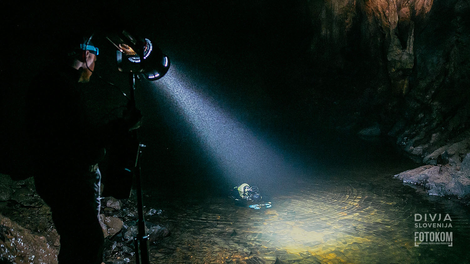 slika prikazuje snemanje dok. filma Divja Slovenija 